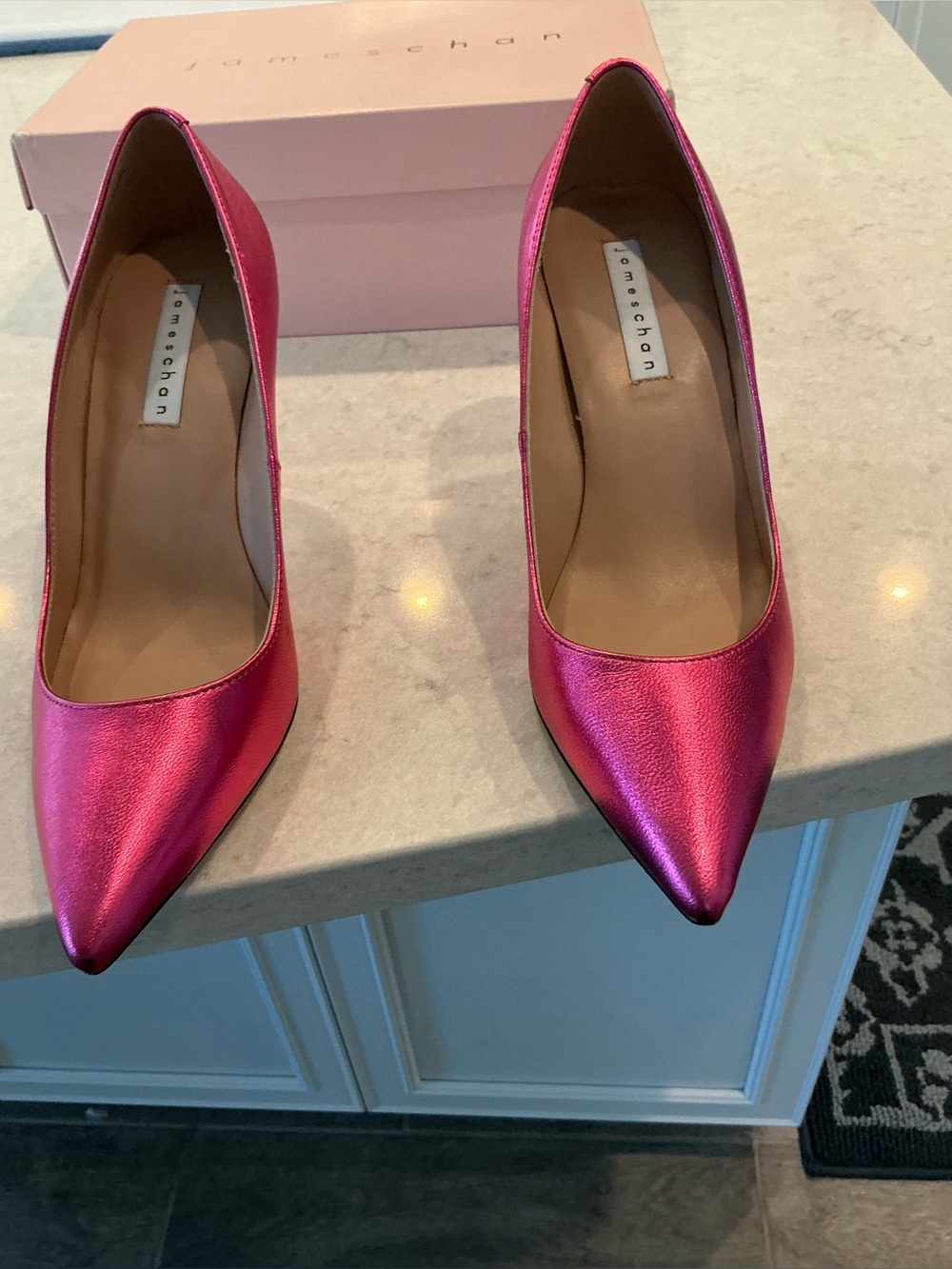 Jame Chan metallic heels